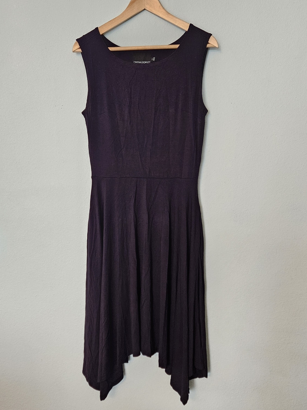 Cynthia Rowley Deep Purple Asymmetrical Hem Dress